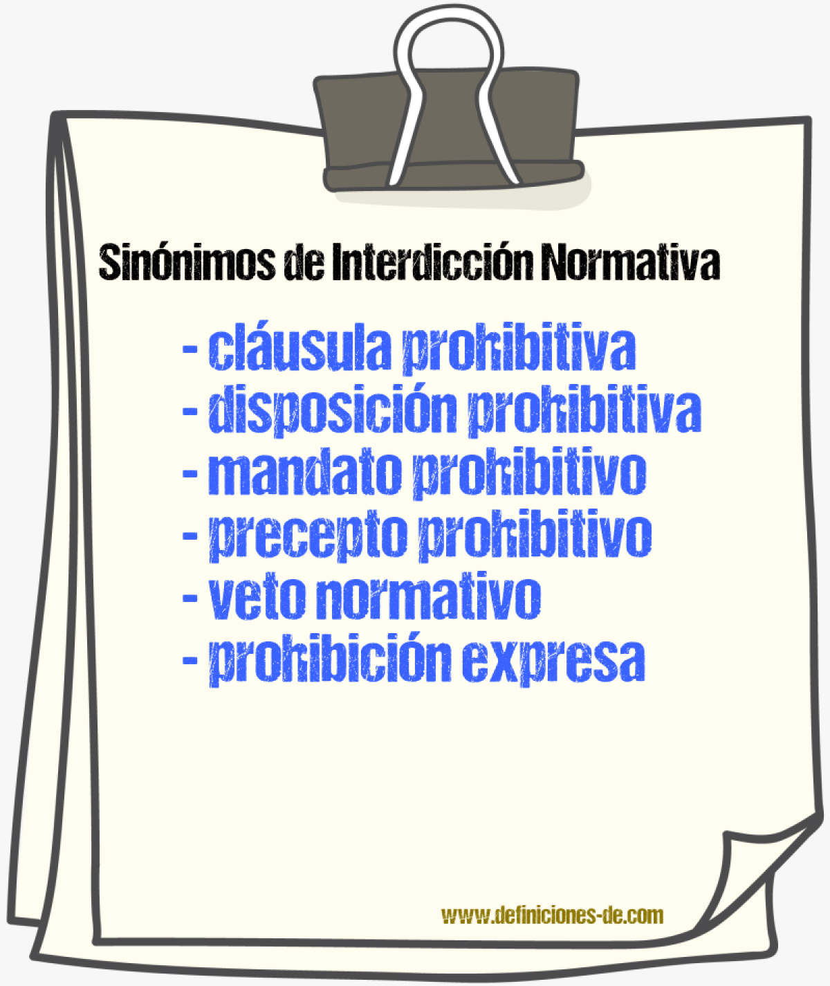 Sinónimos de interdicción normativa