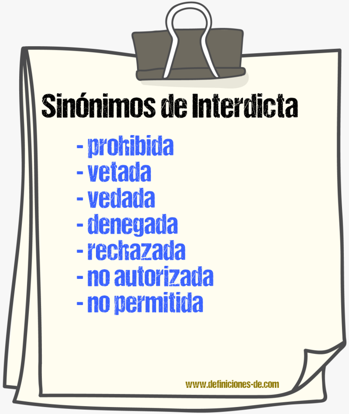 Sinónimos de interdicta