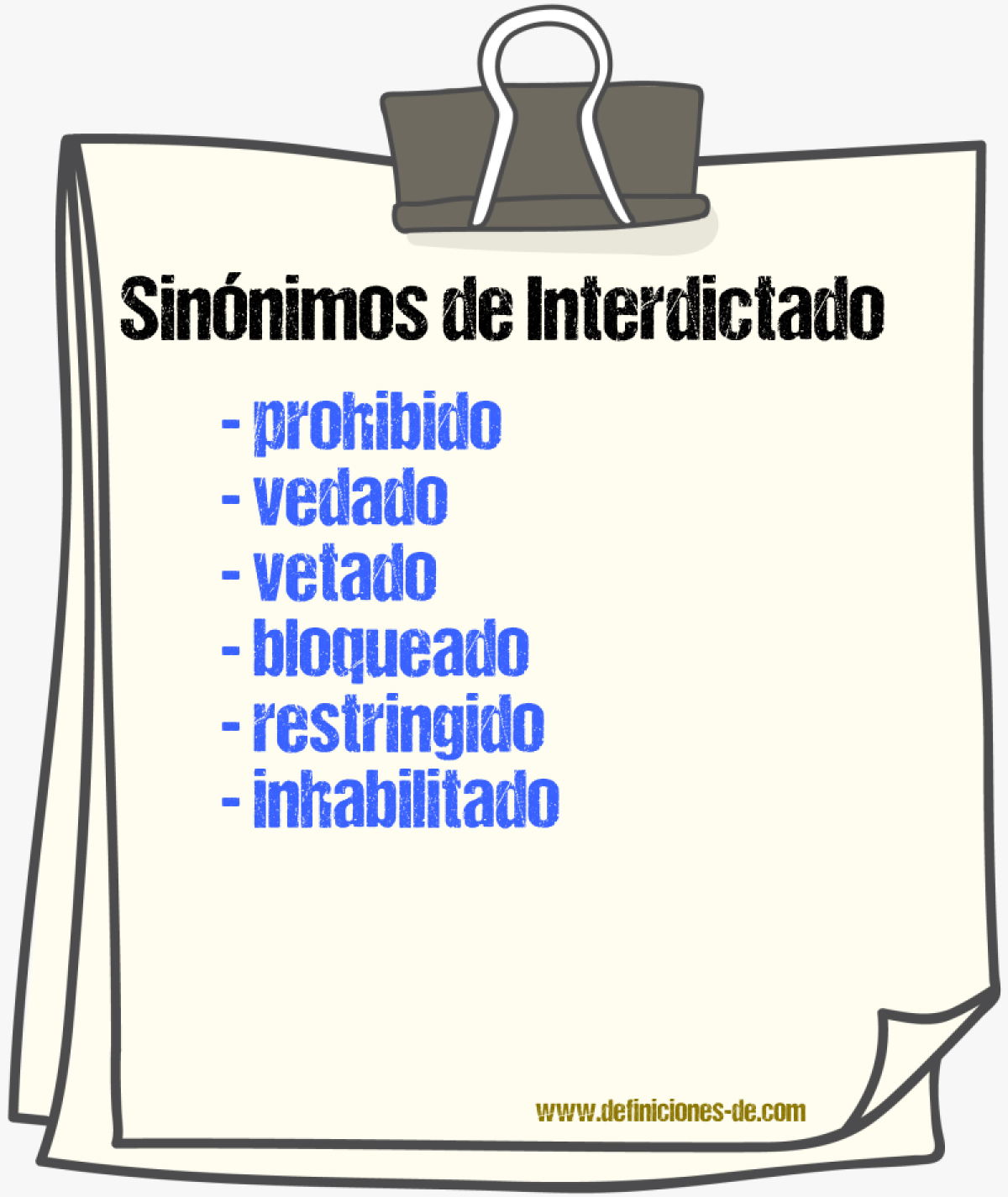 Sinónimos de interdictado