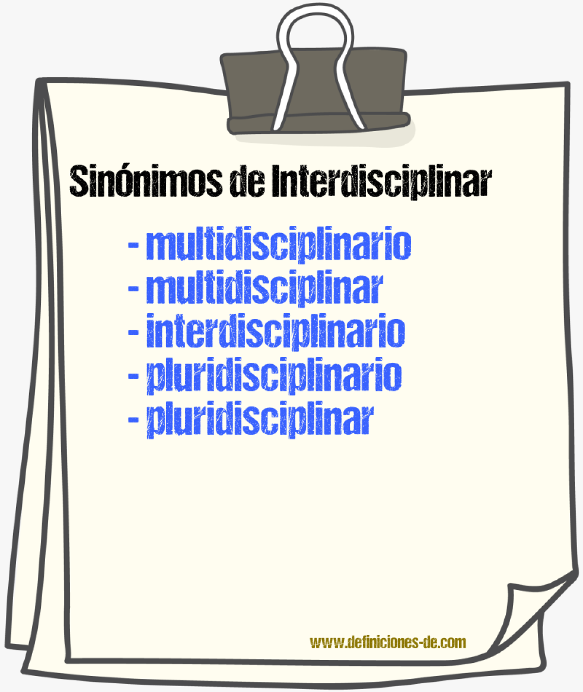 Sinónimos de interdisciplinar
