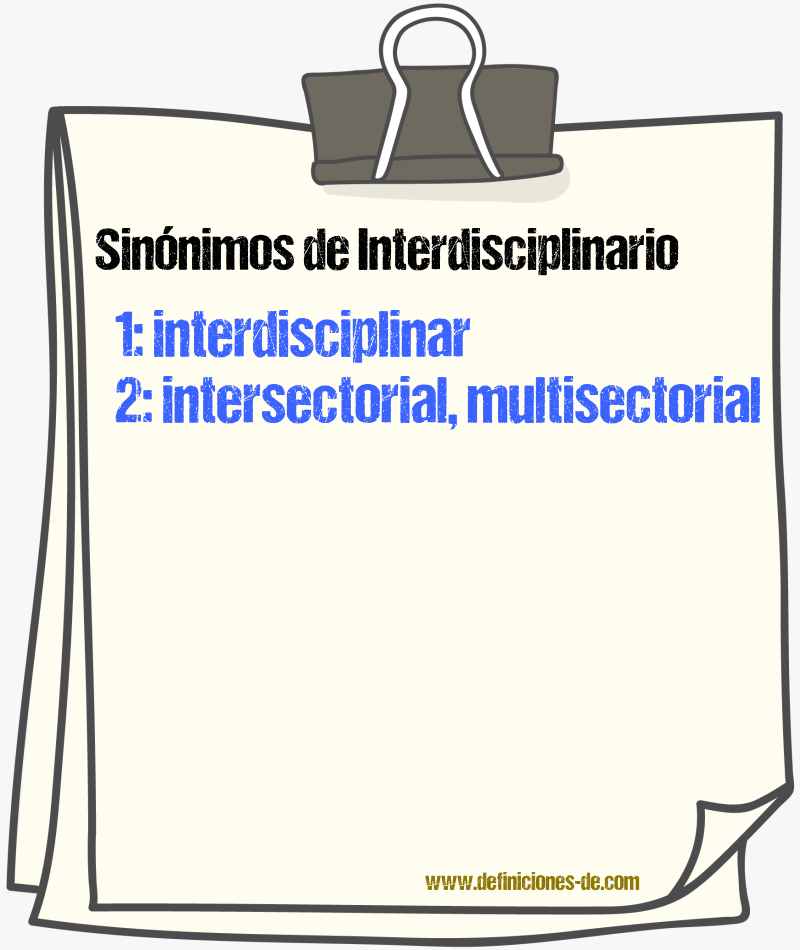 Sinónimos de interdisciplinario