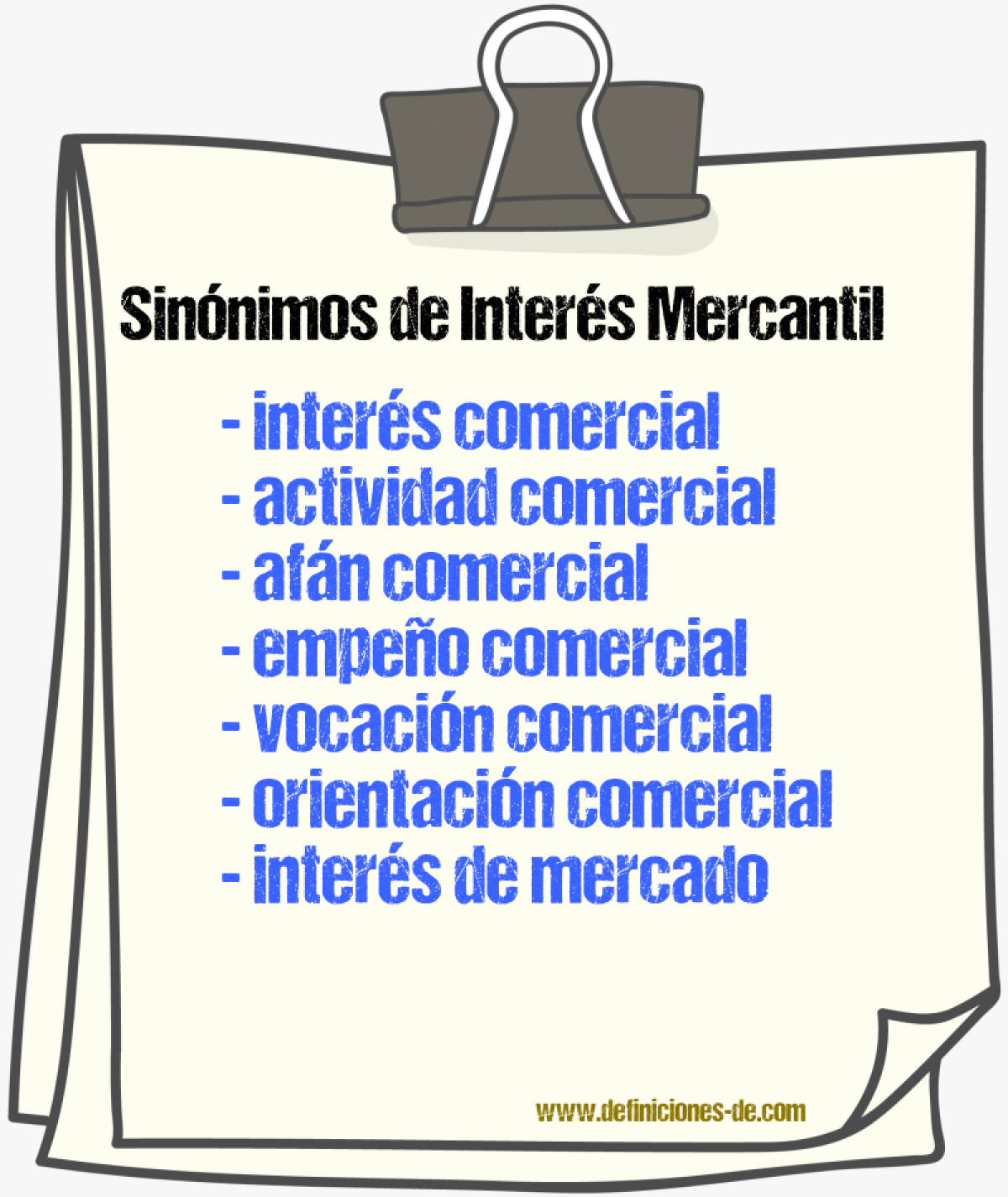 Sinónimos de interés mercantil