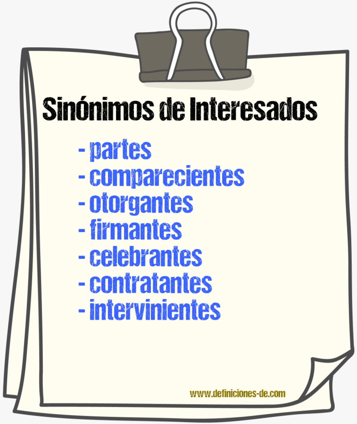 Sinónimos de interesados