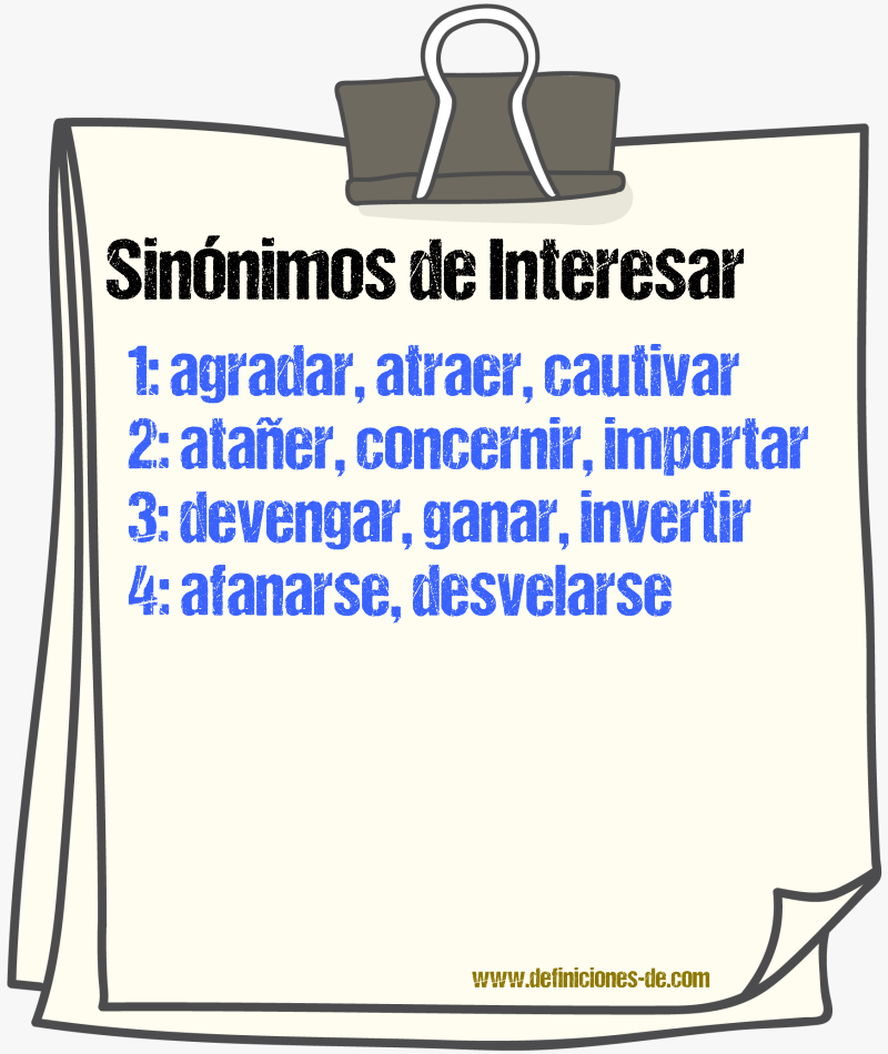 Sinnimos de interesar