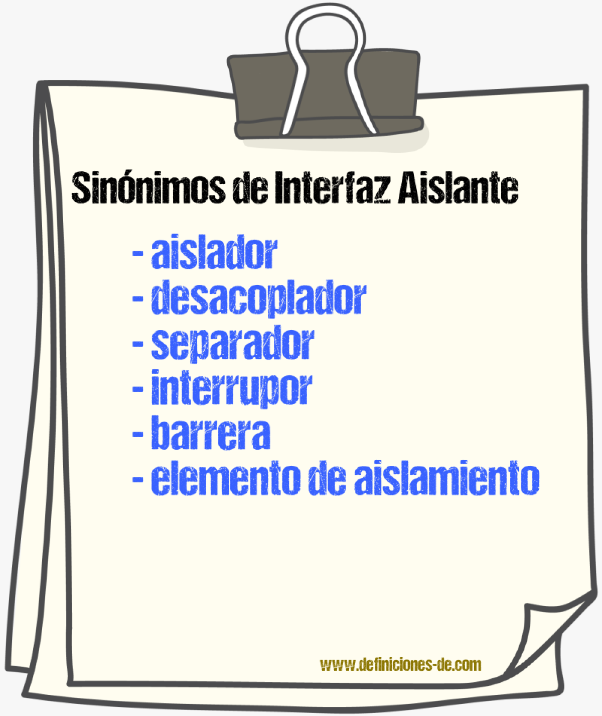 Sinónimos de interfaz aislante