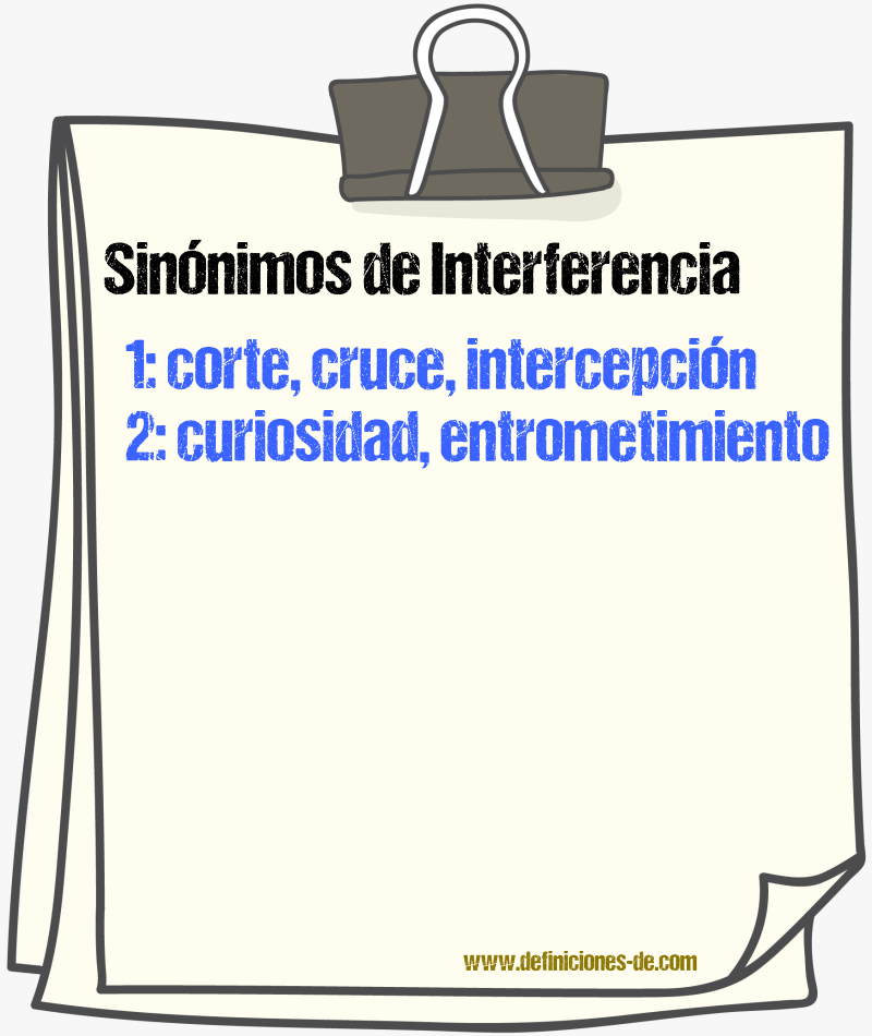 Sinnimos de interferencia