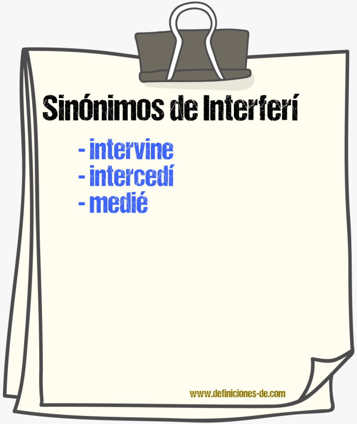 Sinónimos de interferí