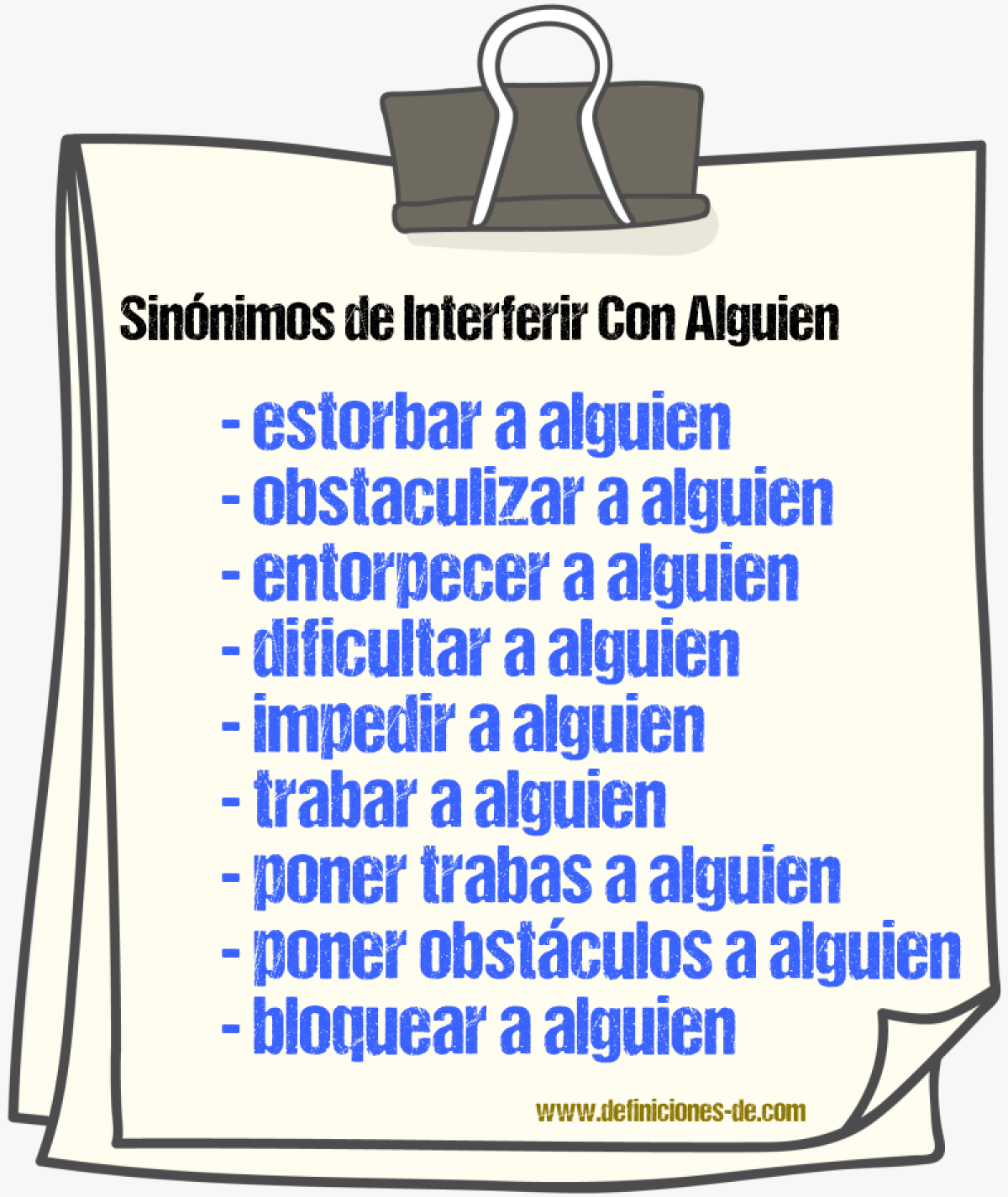 Sinónimos de interferir con alguien