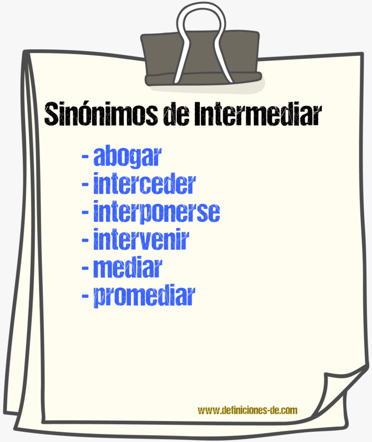 Sinnimos de intermediar