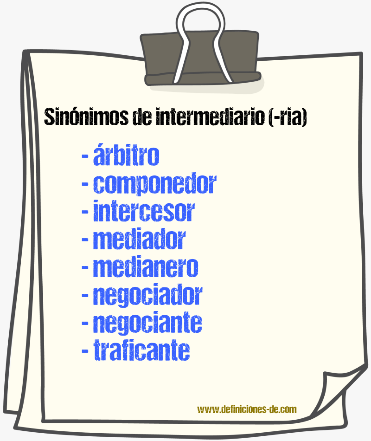 Sinnimos de intermediario