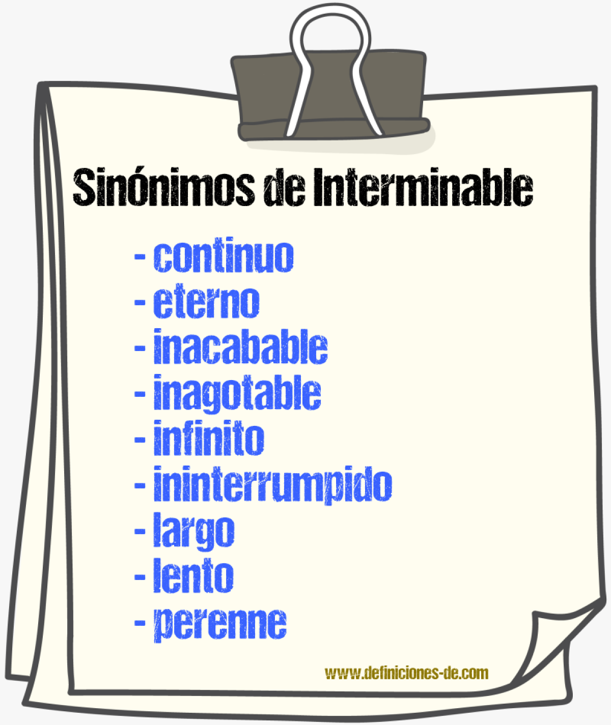 Sinnimos de interminable