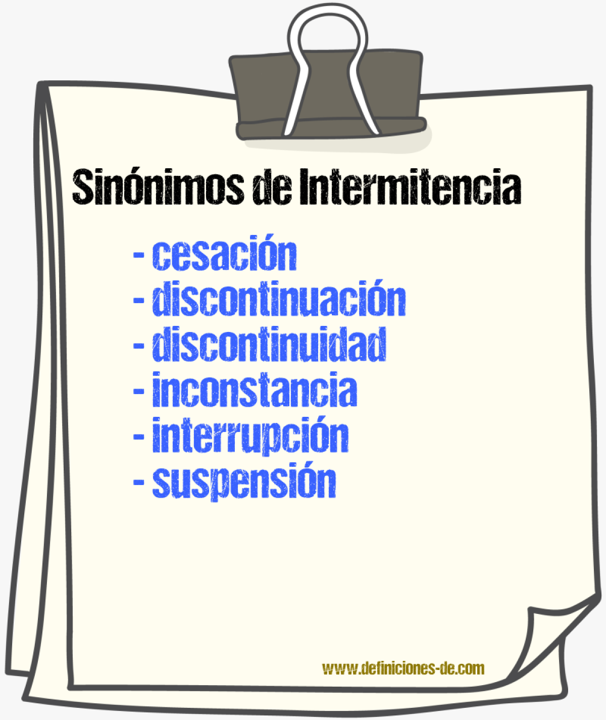 Sinnimos de intermitencia