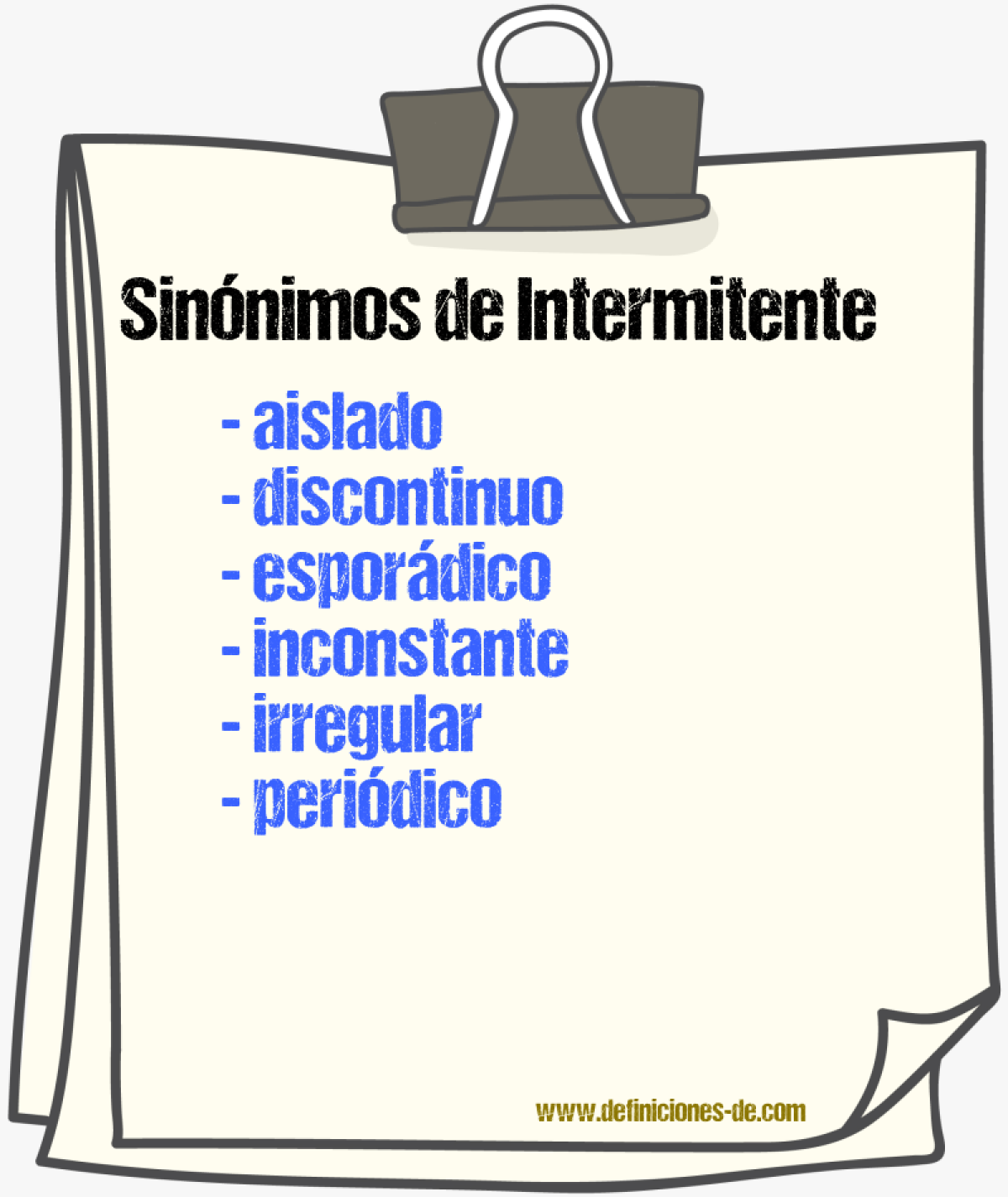 Sinnimos de intermitente