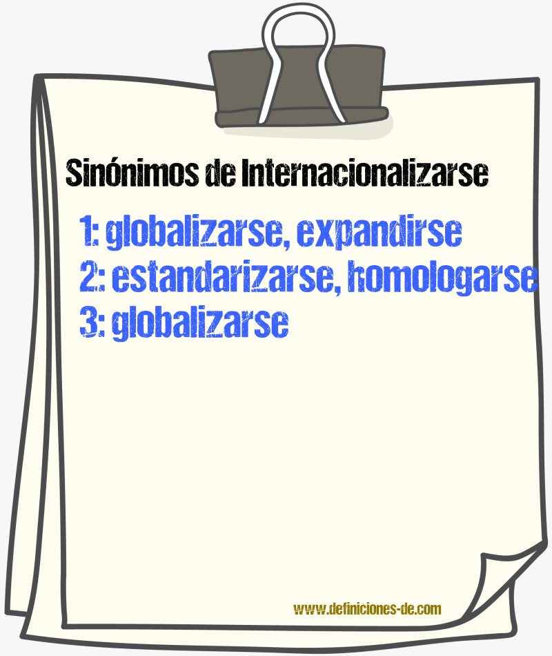 Sinónimos de internacionalizarse