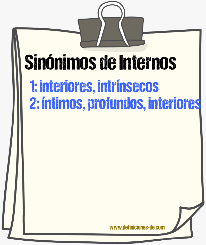 Sinónimos de internos