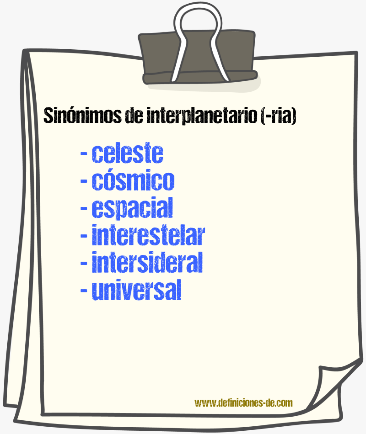 Sinnimos de interplanetario