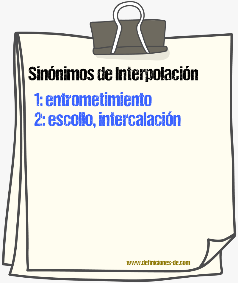 Sinnimos de interpolacin