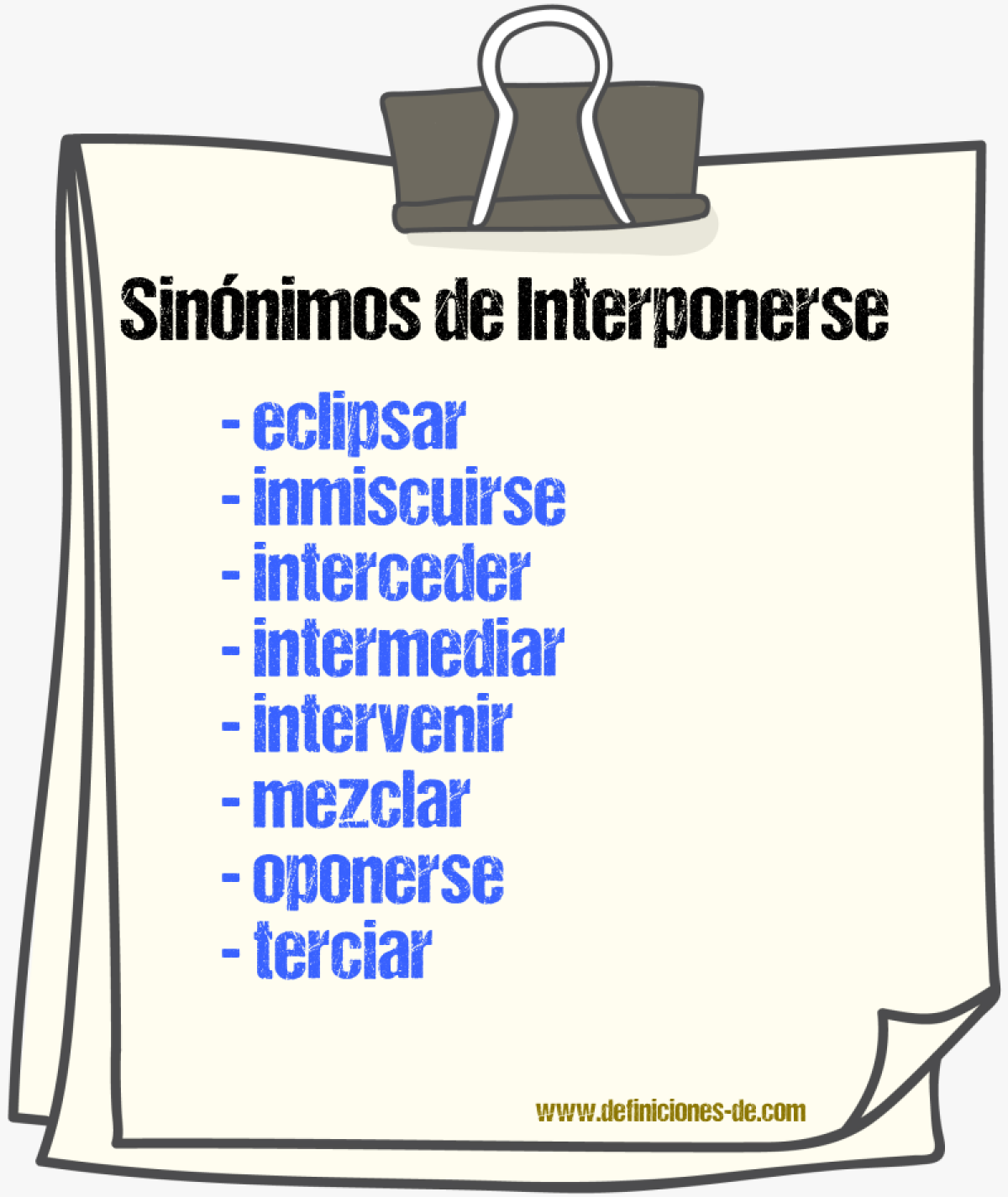 Sinnimos de interponerse