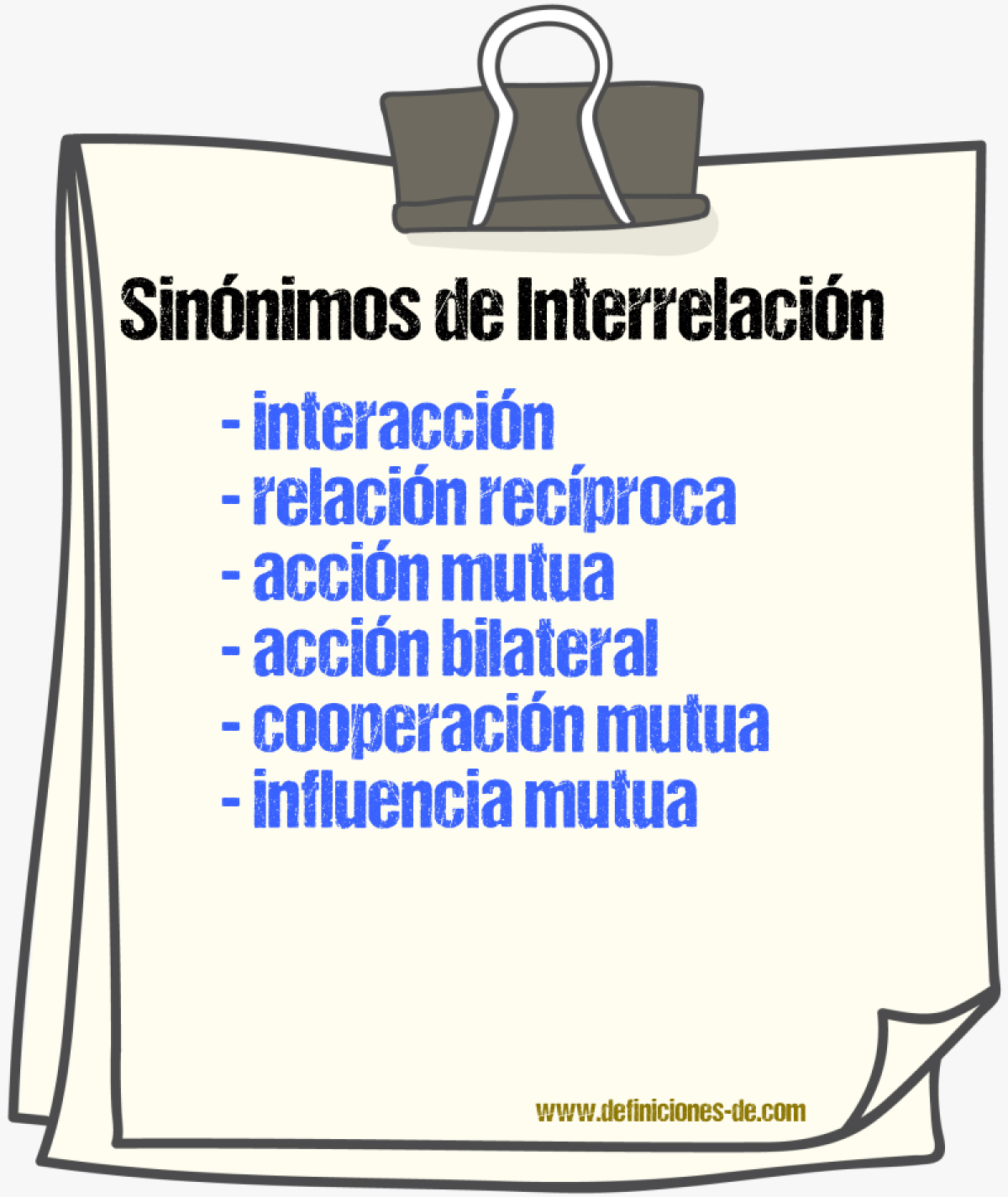 Sinónimos de interrelación