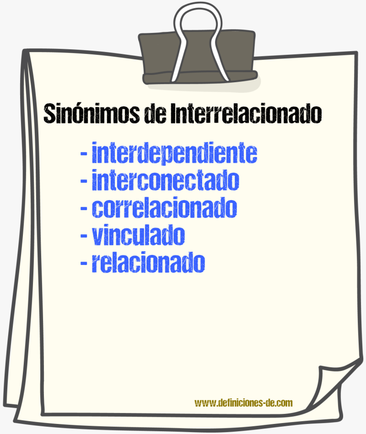 Sinónimos de interrelacionado