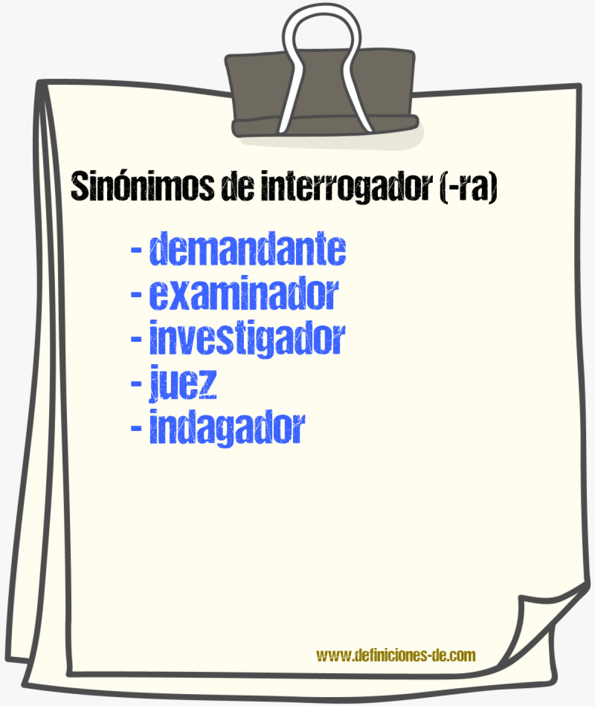 Sinnimos de interrogador