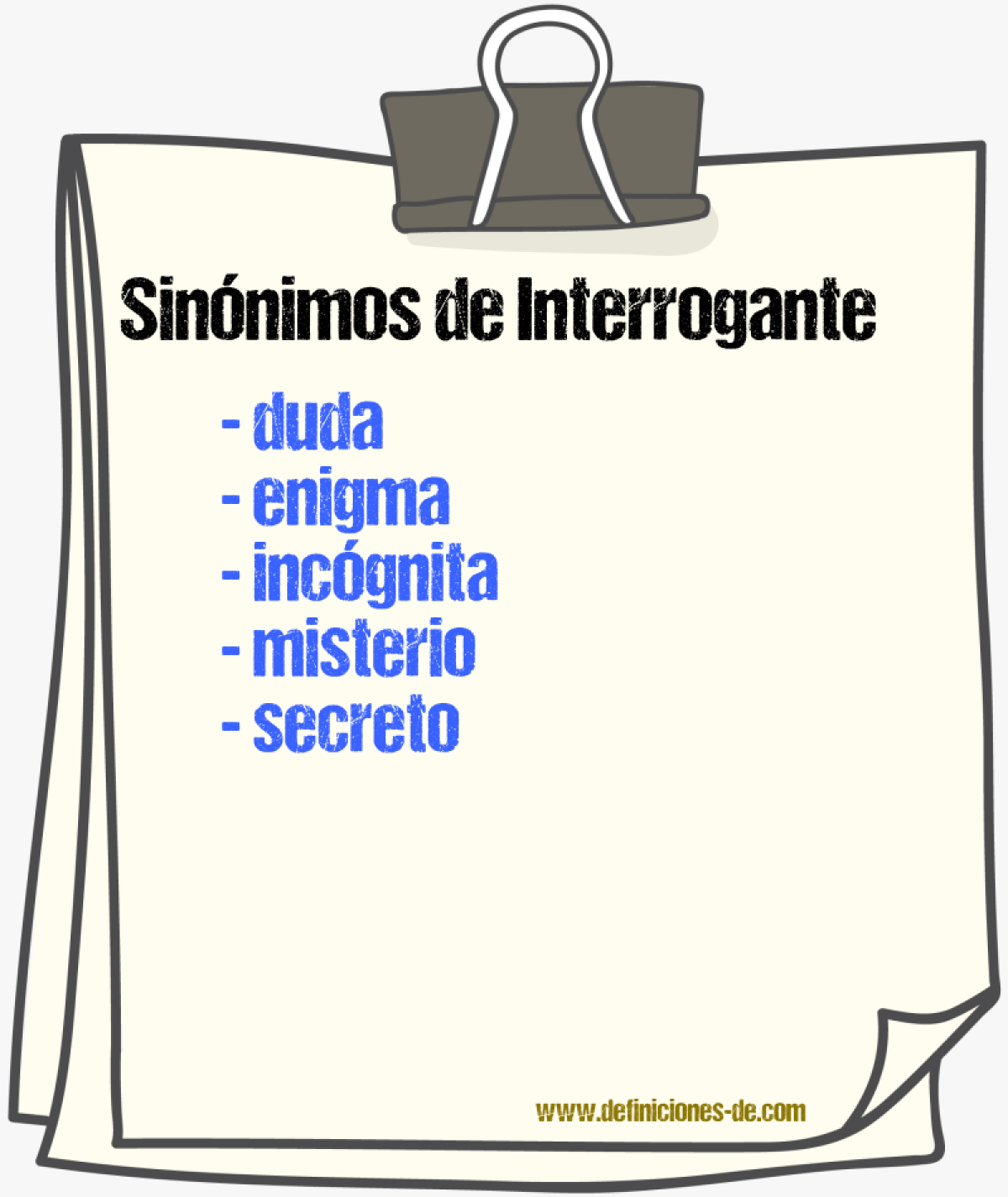 Sinnimos de interrogante