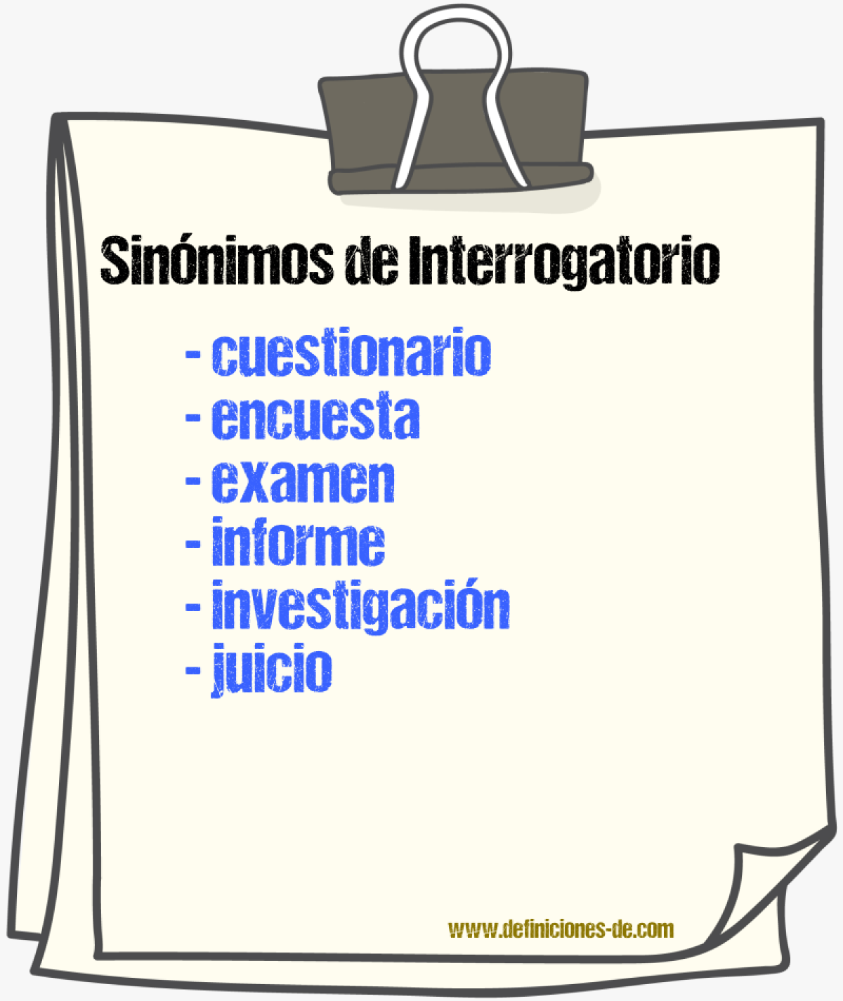 Sinnimos de interrogatorio