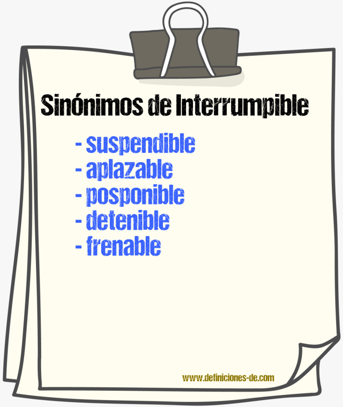 Sinónimos de interrumpible