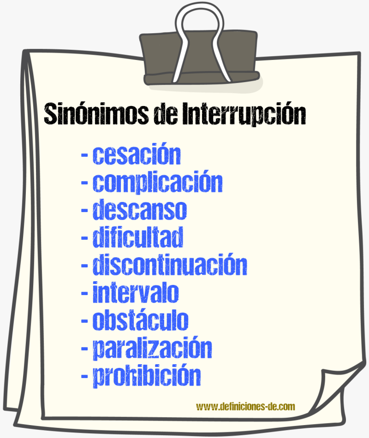 Sinnimos de interrupcin