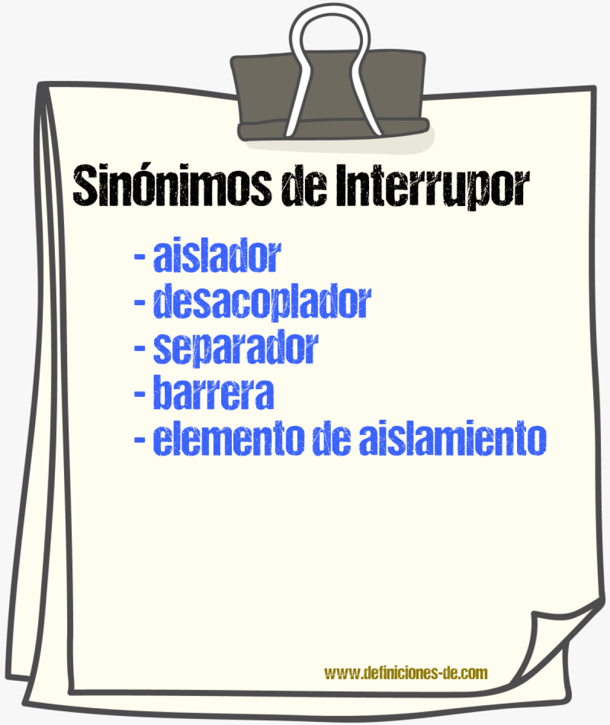 Sinónimos de interrupor