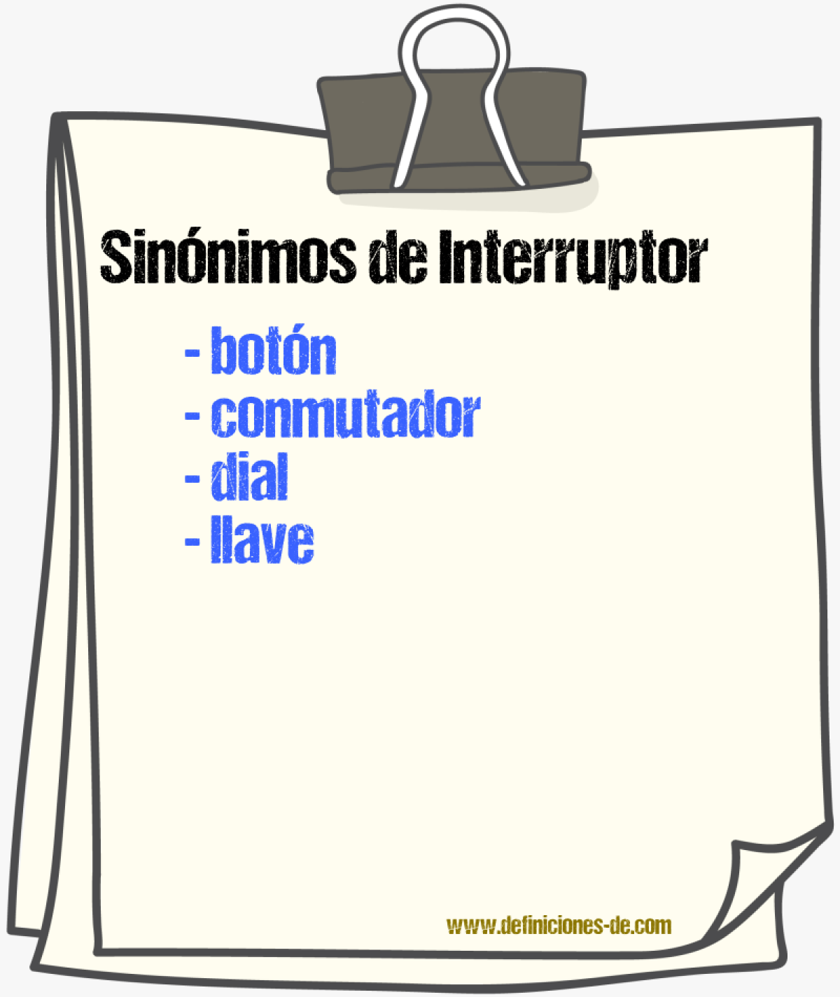 Sinnimos de interruptor