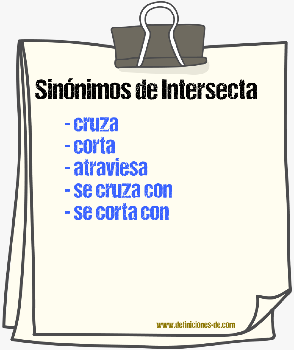 Sinónimos de intersecta