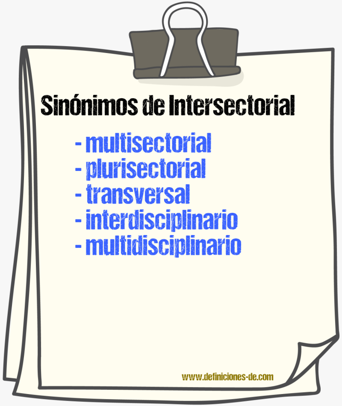 Sinónimos de intersectorial