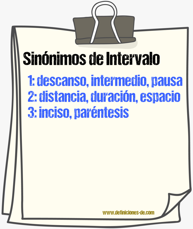 Sinnimos de intervalo