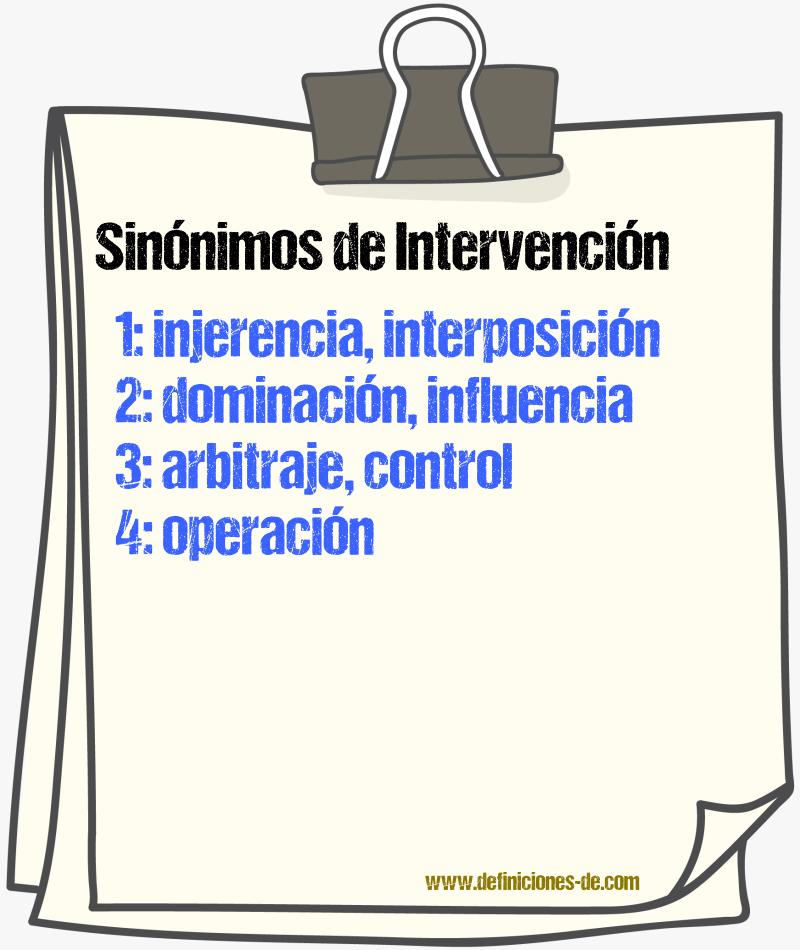 Sinnimos de intervencin