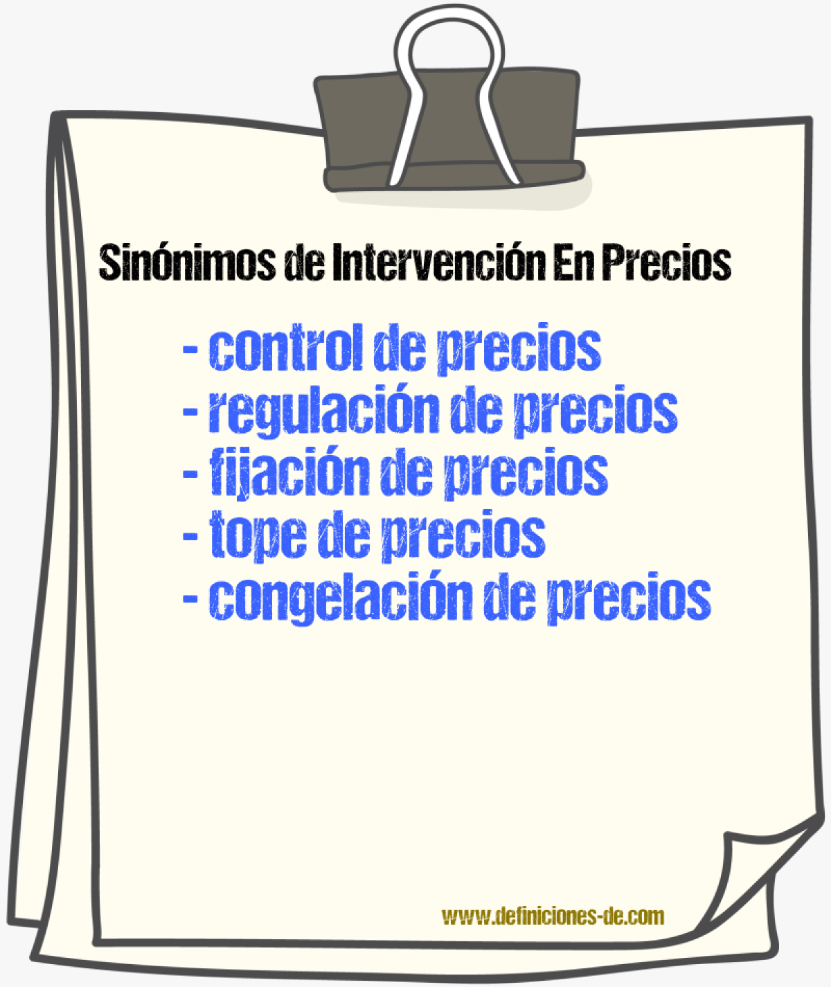 Sinónimos de intervención en precios