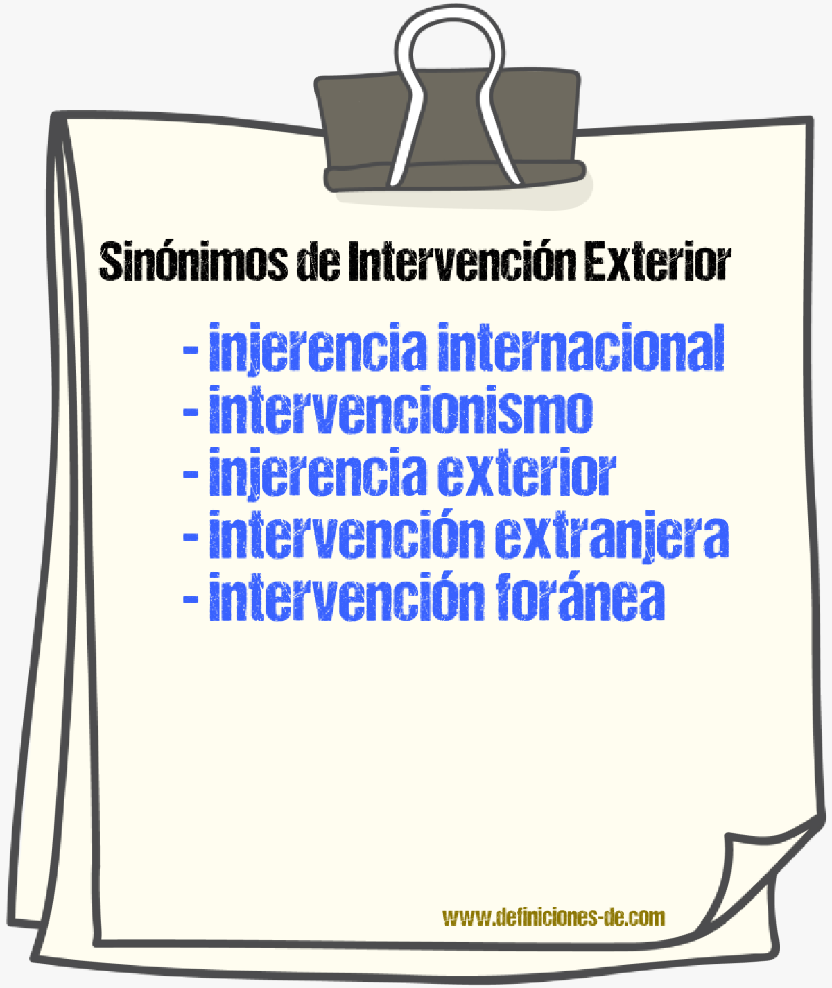 Sinónimos de intervención exterior