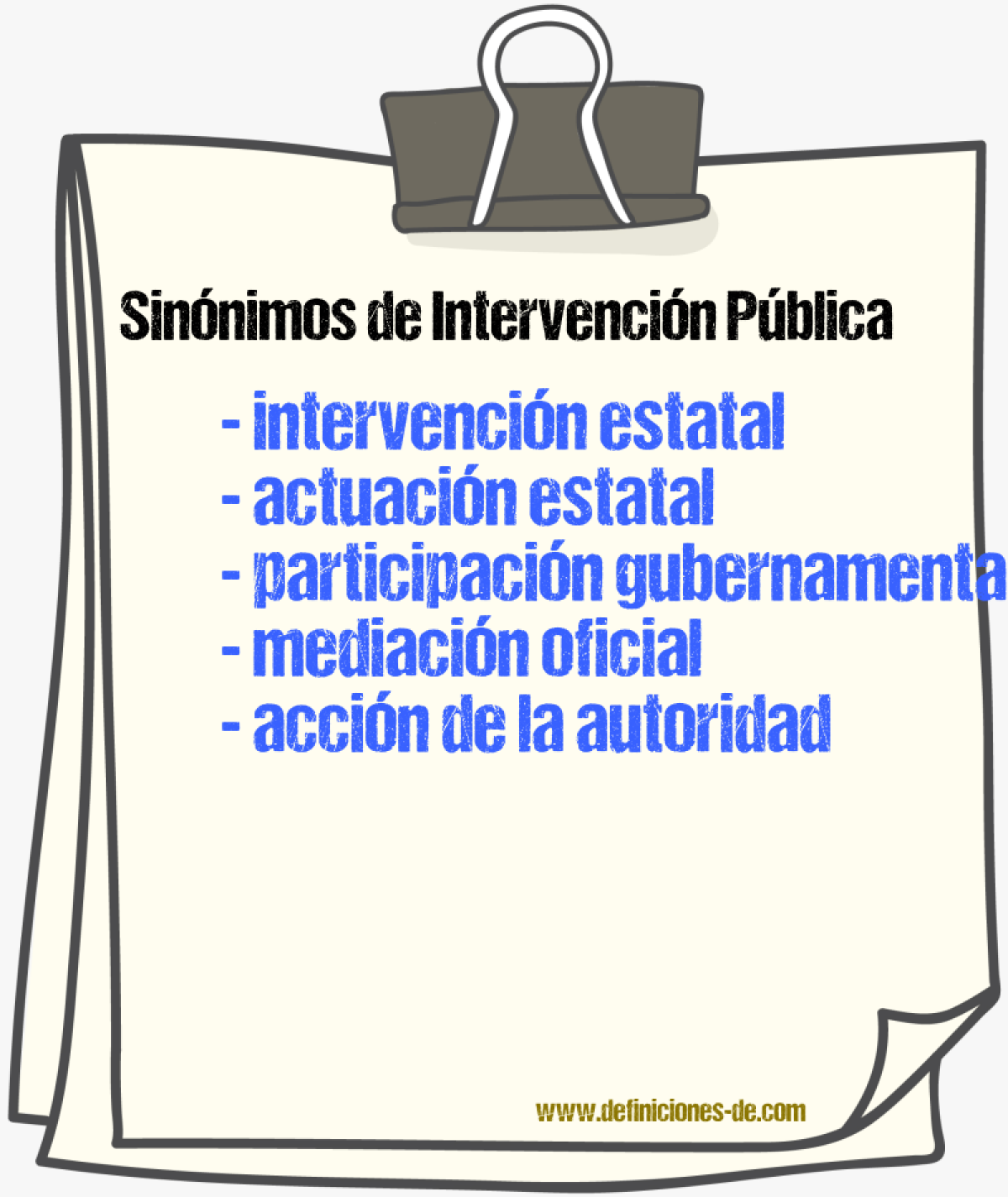 Sinónimos de intervención pública