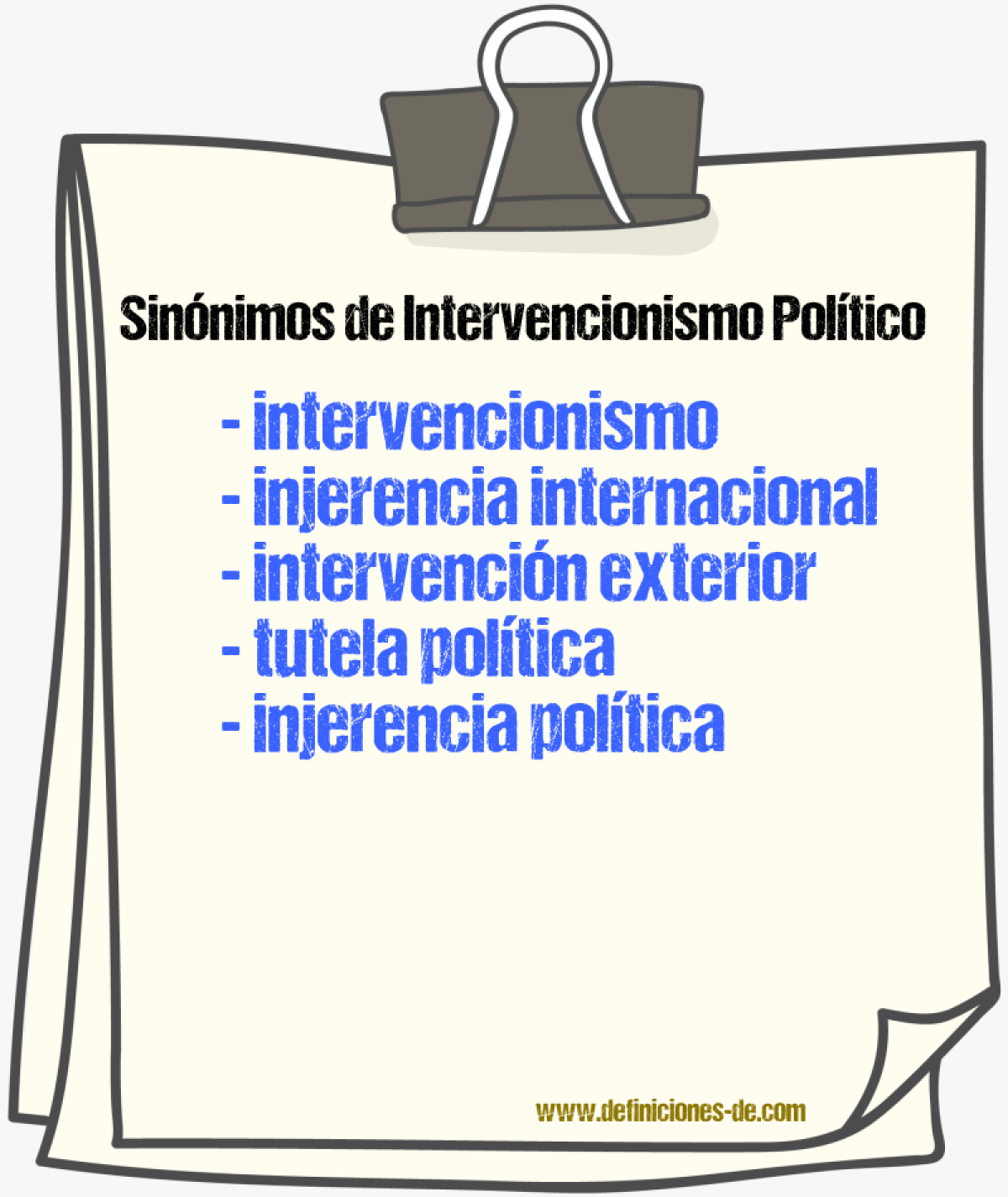 Sinónimos de intervencionismo político