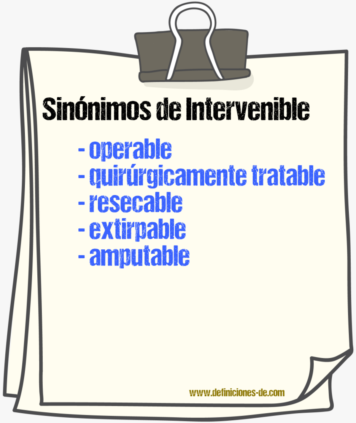 Sinónimos de intervenible