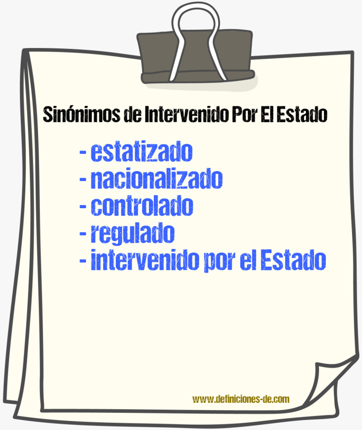 Sinónimos de intervenido por el estado