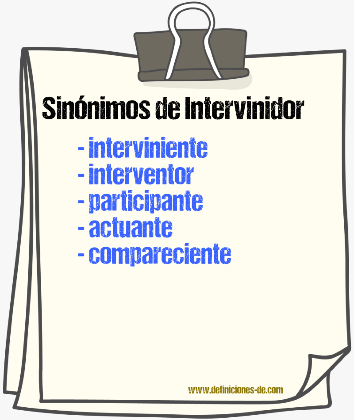 Sinónimos de intervinidor