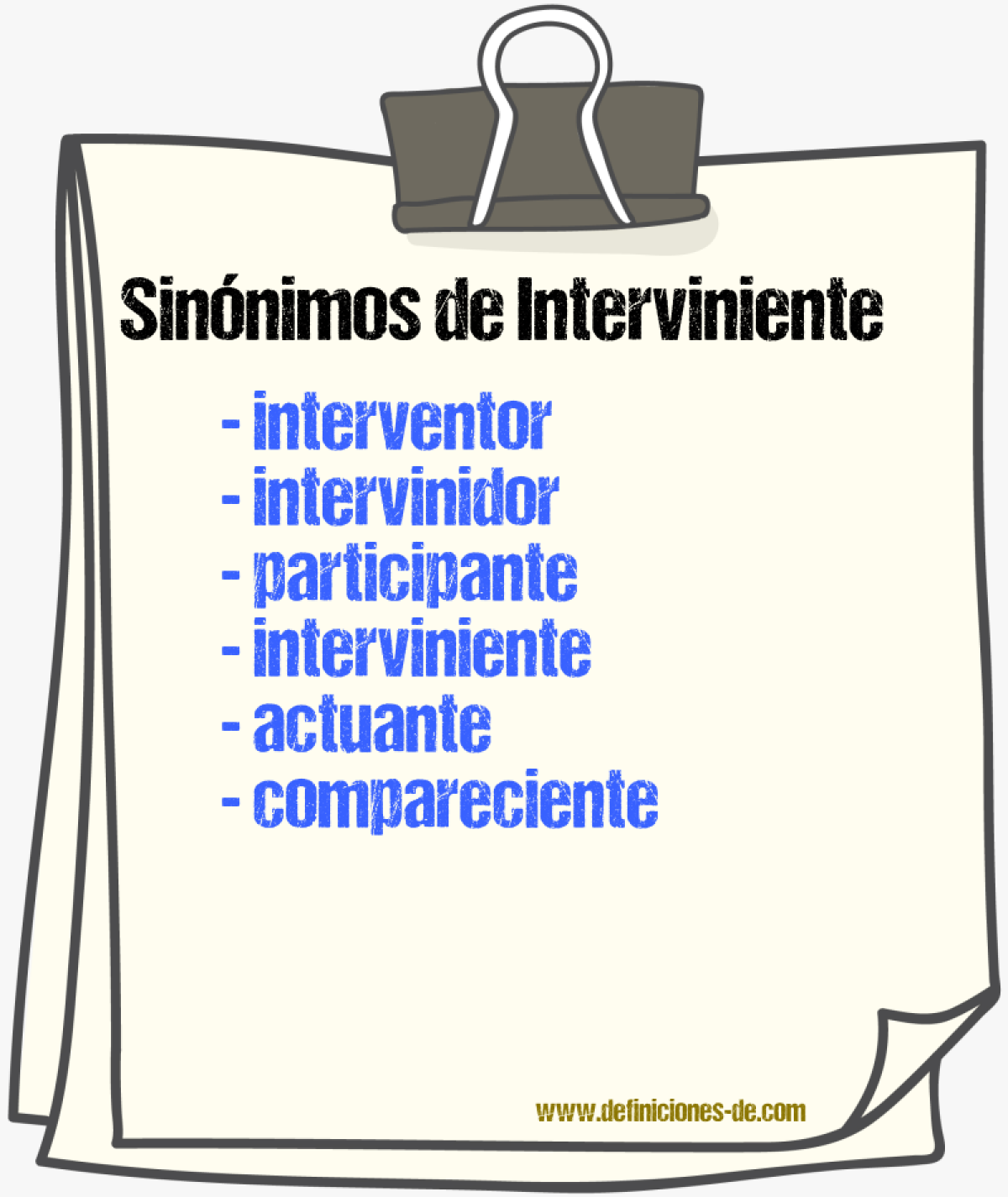 Sinónimos de interviniente