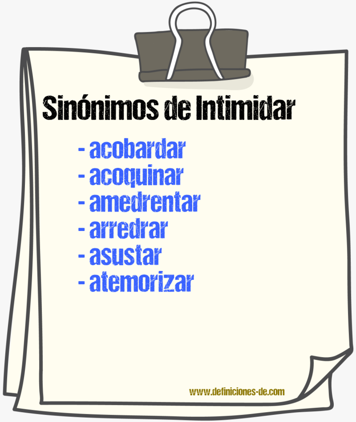 Sinnimos de intimidar