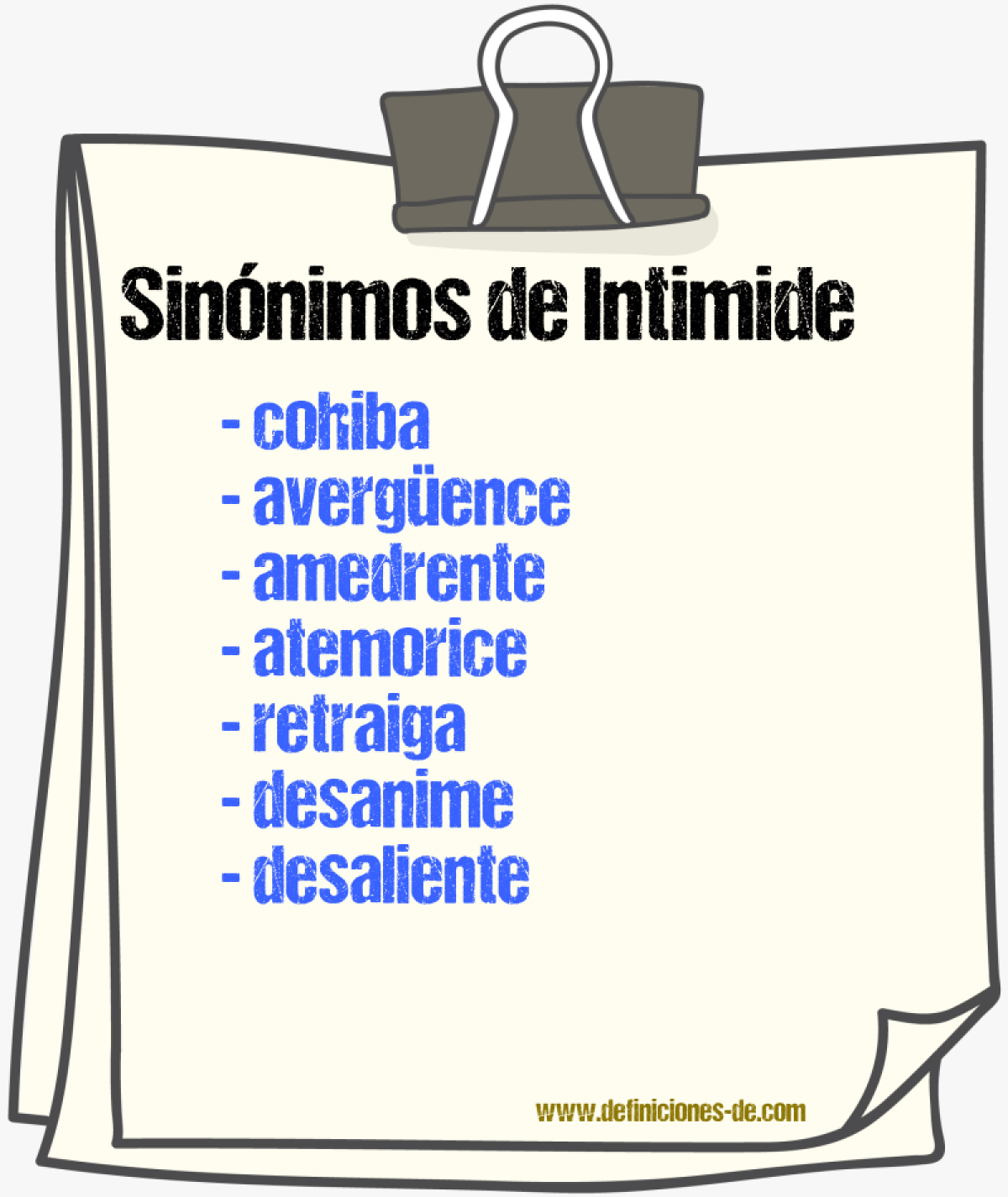 Sinónimos de intimide