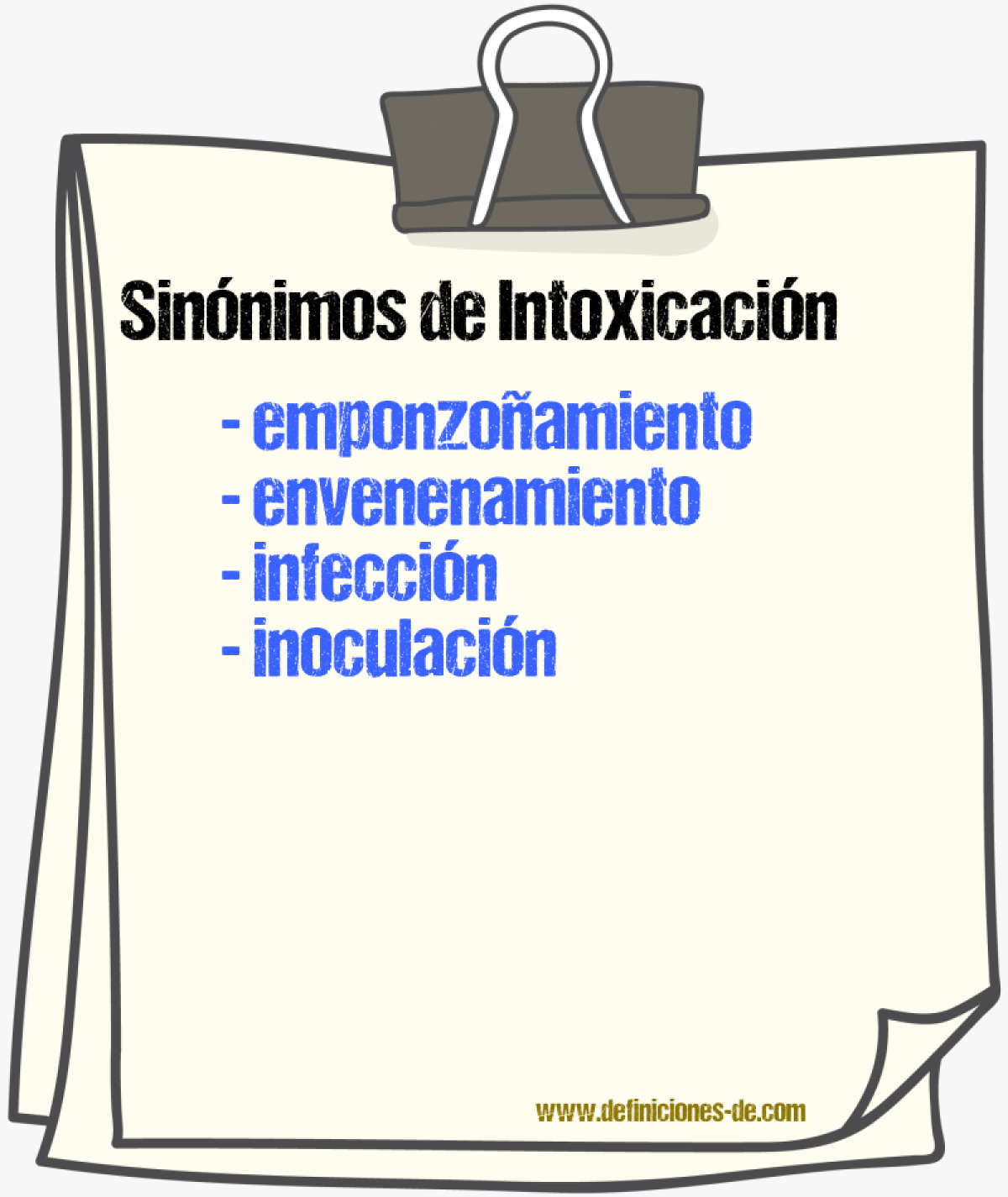 Sinnimos de intoxicacin