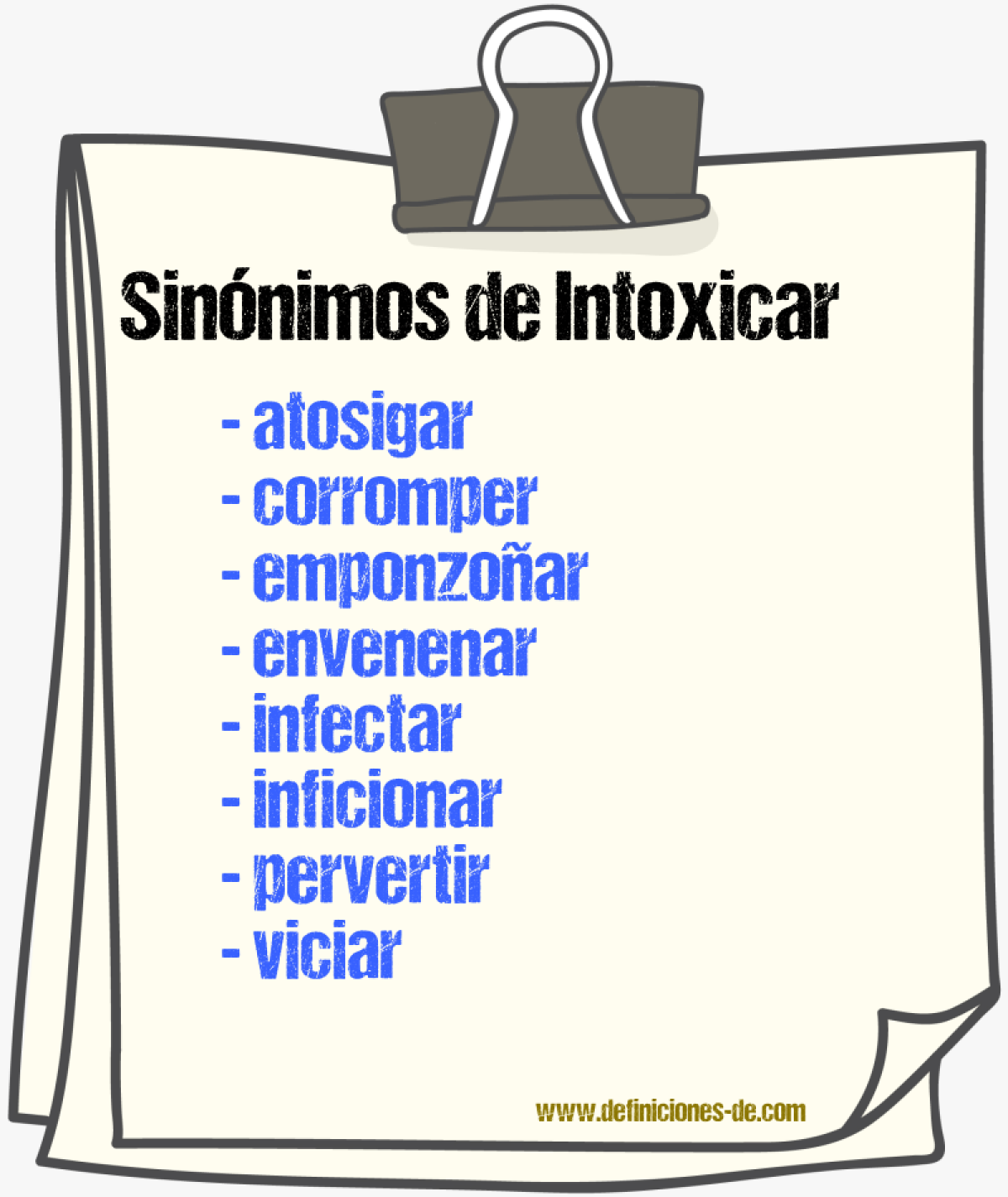 Sinnimos de intoxicar