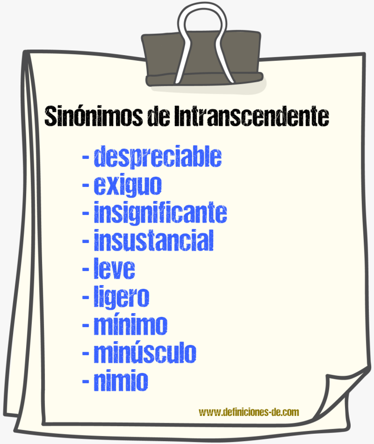 Sinnimos de intranscendente