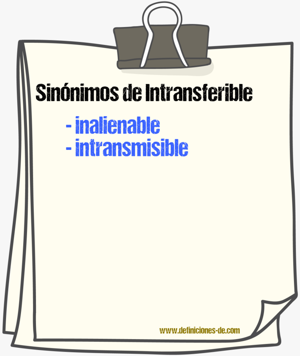 Sinnimos de intransferible