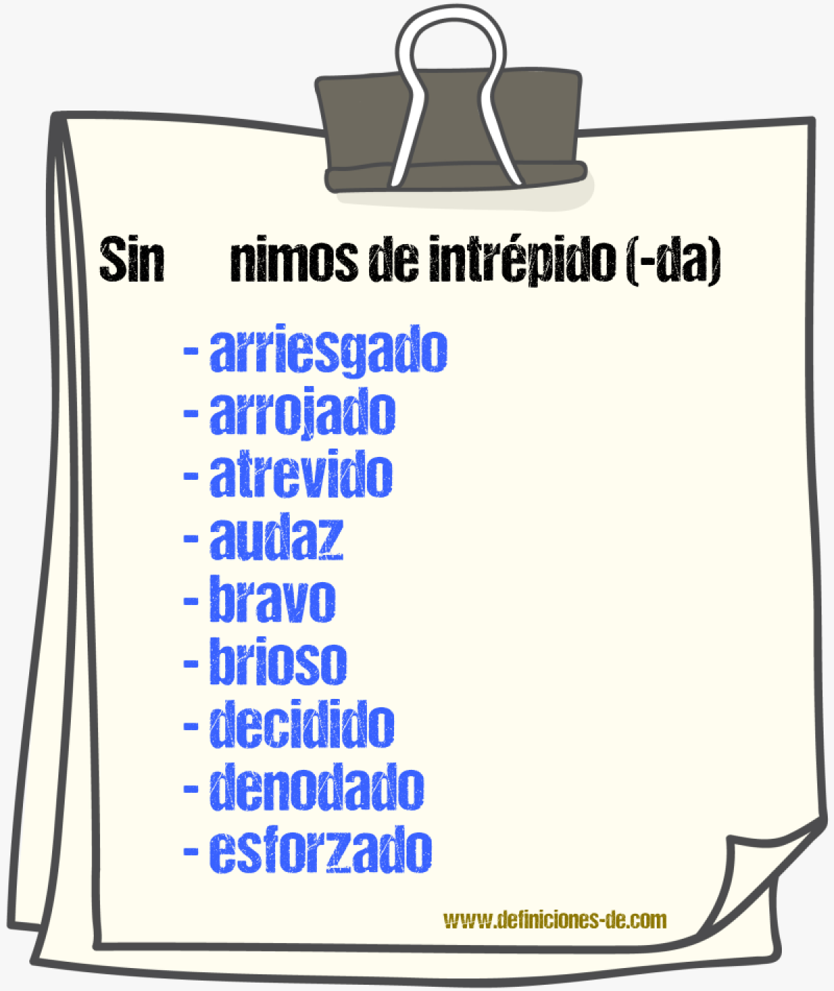 Sinnimos de intrpido